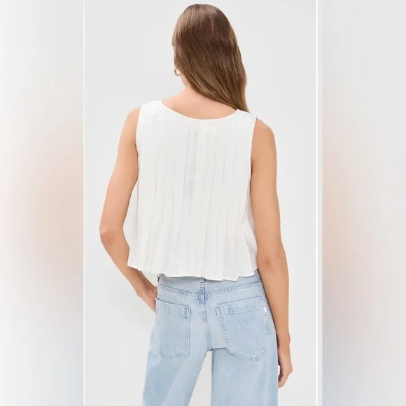 NWT VRG GRL Valeria Linen Top White - Picture 3 of 7